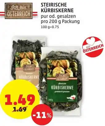 PENNY Steirische Kürbiskerne 200g Angebot
