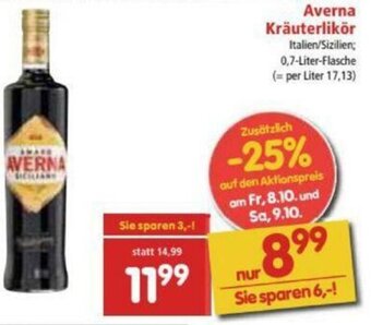 Interspar Averna Kräuterlikör Angebot