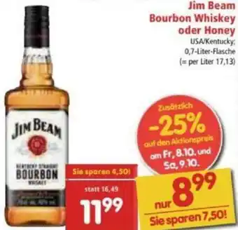Interspar Jim Beam Bourbon Whiskey Oder Honey Angebot