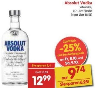 Interspar Absolut Vodka 0,7 Liter Angebot