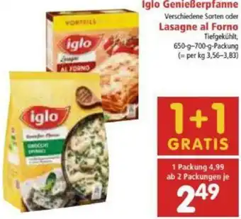 Interspar Iglo Genießerpfanne, Lasagne Al Forno Angebot
