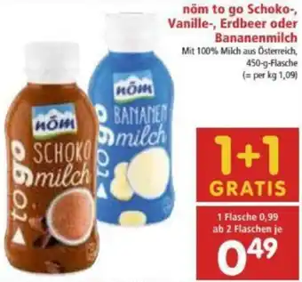 Interspar Nöm To Go Schoko-Vanille, Erdbeer Oder Bananenmilch 450g Angebot