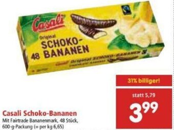Interspar Casali Schoko-Bananen 600g Angebot