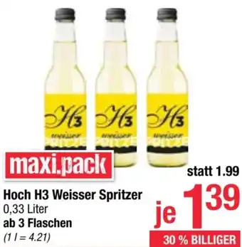 Maximarkt Hoch H3 Weisser Spritzer 0,33 Liter Angebot