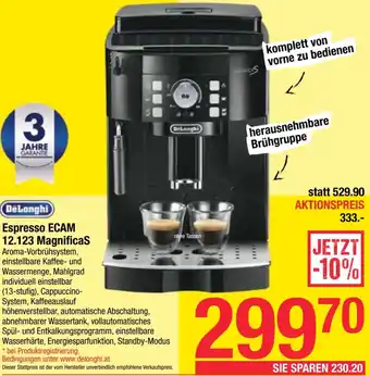 Maximarkt DeLonghi Espresso ECAM 12.123 Magnificas Angebot