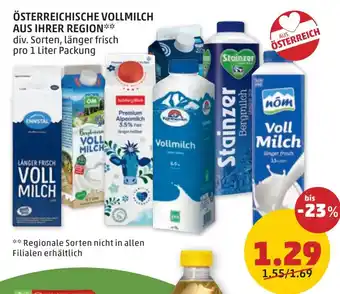 PENNY ÖSTERREICHISCHE VOLLMILCH AUS IHRER REGION Angebot