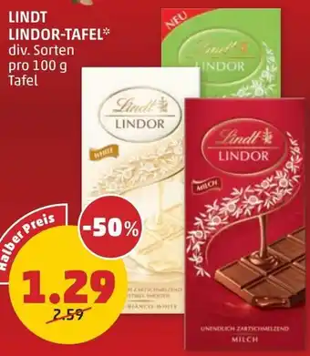 PENNY LINDT LINDOR-TAFEL* div. Sorten pro 100 g Angebot