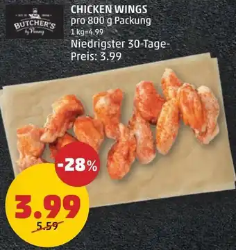 PENNY CHICKEN WINGS pro 800 g Packung Angebot