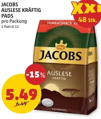 PENNY JACOBS AUSLESE KRÄFTIG PADS pro Packung Angebot