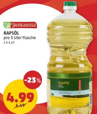 PENNY RAPSÖL pro 3 Liter Flasche Angebot