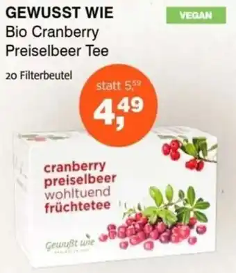 Prokopp GEWUSST WIE Bio Cranberry Preiselbeer Tee Angebot