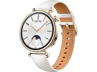 Media Markt Huawei Watch GT 4 41mm Gold mit weißem Lederarmband Smarte Uhr Angebot