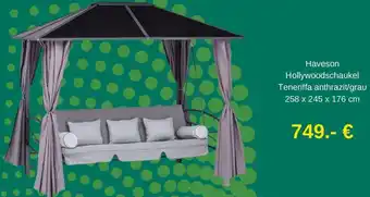 Hellweg Haveson Hollywoodschaukel Teneriffa anthrazit/grau 258 x 245 x 176 cm Angebot