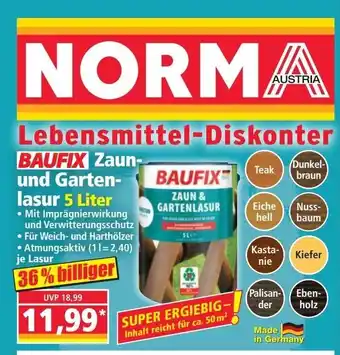 Norma BAUFIX Zaun- und Garten-lasur 5 Liter Angebot