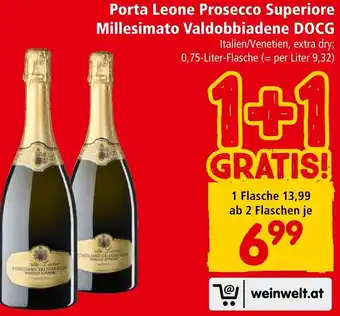 Interspar Porta Leone Prosecco Superiore Millesimato Valdobbiadene Angebot