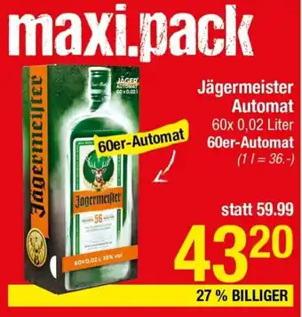 Maximarkt Jägermeister Automat Angebot