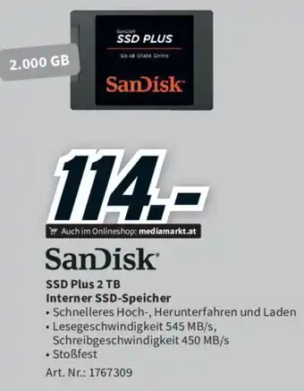 Media Markt SSD Plus 2 TB Interner SSD-Speicher Angebot