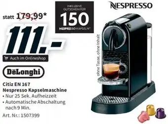 Media Markt Citiz EN 167 Nespresso Kapselmaschine Angebot