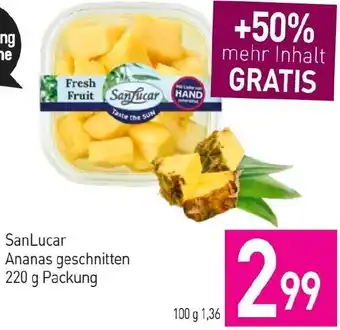 Sutterlüty SanLucar Ananas geschnitten 220 g Packung Angebot