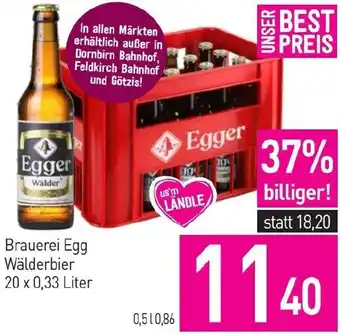 Sutterlüty Brauerei Egg Wälderbier 20 x 0,33 Liter Angebot
