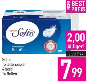 Sutterlüty Softis Toilettenpapier 4 lagig 16 Rollen Angebot