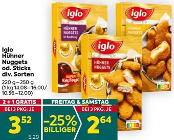Billa Iglo Hühner Nuggets od. Sticks div. Sorten Angebot