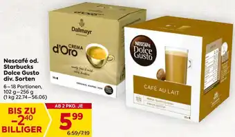 Billa Nescafé od. Starbucks Dolce Gusto Angebot