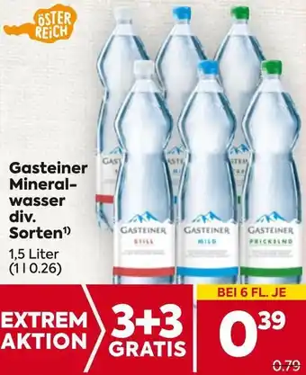 Billa Gasteiner Mineral- wasser Angebot
