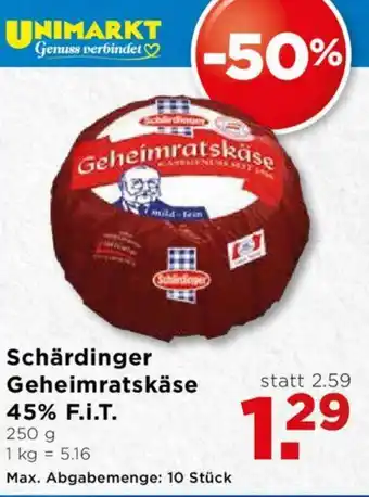 Unimarkt Schärdinger Geheimratskäse 45% F.i.T 250g Angebot