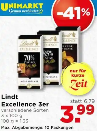 Unimarkt Lindt Excellence 3er Angebot