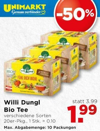 Unimarkt Willi Dungl Bio Tee Angebot