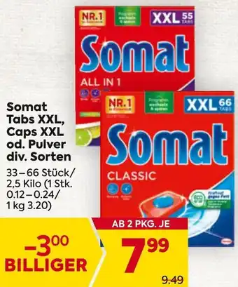 Billa Somat Tabs XXL, Caps XXL od. Pulver Angebot
