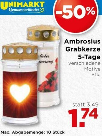 Unimarkt Ambrosius Grabkerze 5 Tage Angebot
