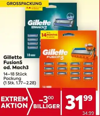 Billa Gillette Fusion5 od. Mach3 Angebot