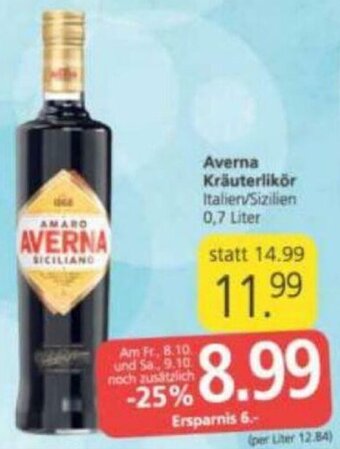Spar Averna Kräuterlikör 0,7 Liter Angebot