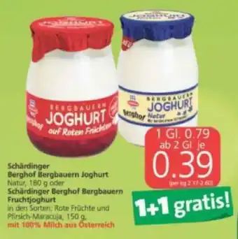 Spar Schärdinger Berghof Bergbauern Joghurt, Schärdinger Berghof Bergbauern Fruchtjoghurt Angebot