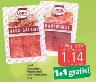 Spar Loidl Kantwurst, Putensalami Oder Haussalami 75g Angebot