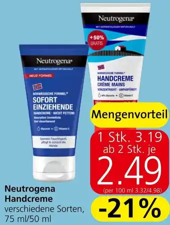 Eurospar Neutrogena Handcreme Angebot