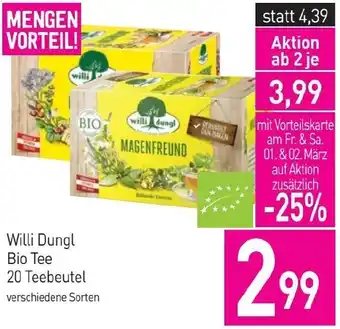 Sutterlüty Willi Dungl Bio Tee 20 Teebeutel Angebot