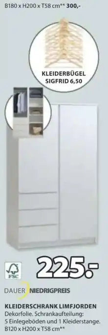 JYSK KLEIDERSCHRANK LIMFJORDEN Angebot