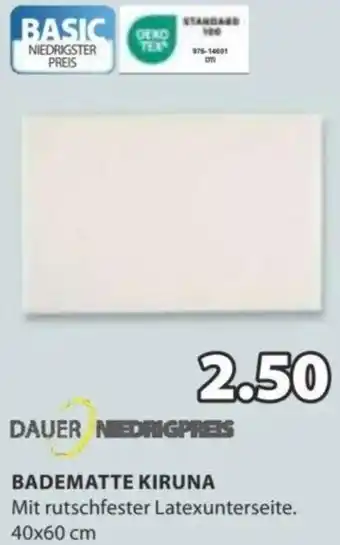 JYSK BADEMATTE KIRUNA Angebot