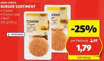 Hofer GOOD CHOICE BURGER SORTIMENT 300g/250g Angebot