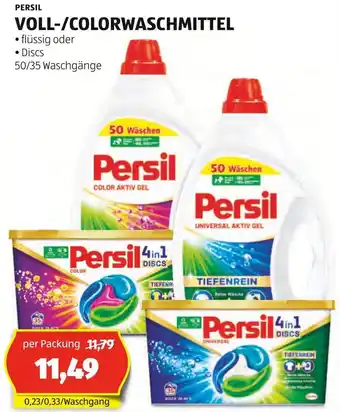 Hofer PERSIL VOLL-/COLORWASCHMITTEL 50/35 Waschgänge Angebot