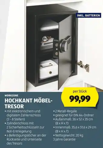 Hofer WORKZONE HOCHKANT MÖBEL- TRESOR Angebot