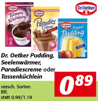 Nah&Frisch Dr. Oetker Pudding, Seelenwärmer, Paradiescreme Oder Tassenküchlein Angebot
