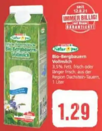 Spar Bio-Bergbauern Vollmilch 1 Liter Angebot