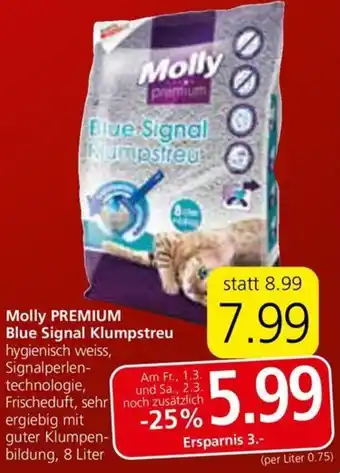 Spar Molly PREMIUM Blue Signal Klumpstreu 8 Liter Angebot
