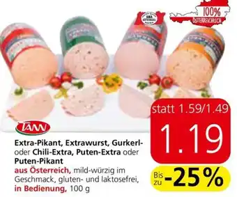 Spar Extra-Pikant, Extrawurst, Gurkerl-oder Chili-Extra, Puten-Extra oder Puten-Pikant Angebot