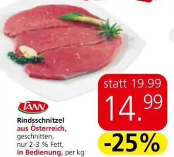 Spar Rindsschnitzel per kg Angebot