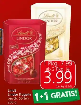 Spar Lindt Lindor Kugeln 200 g Angebot